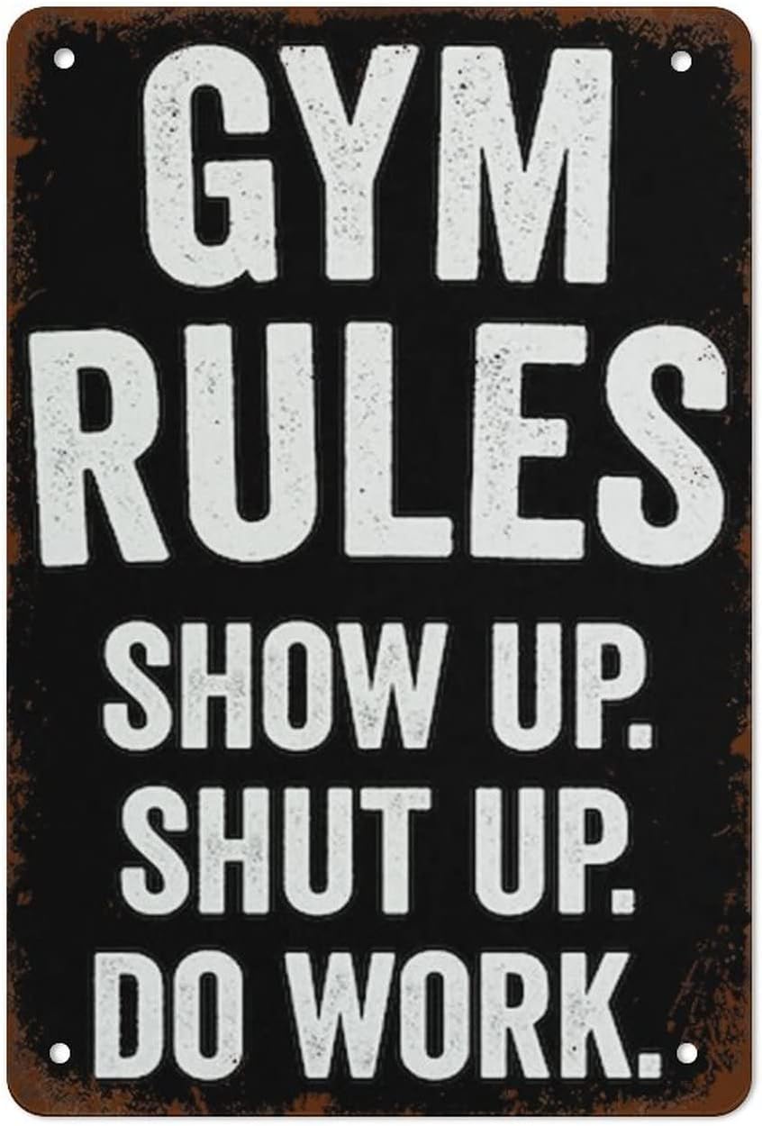 Acdoet Tin-16 Vintage Aluminum Metal Signs Gym Rules Sign Gym Sign Home Gym Decor Retro Wall Decor For Home Cafes Office Store Pubs Club Sign Gift 12X16 Inch