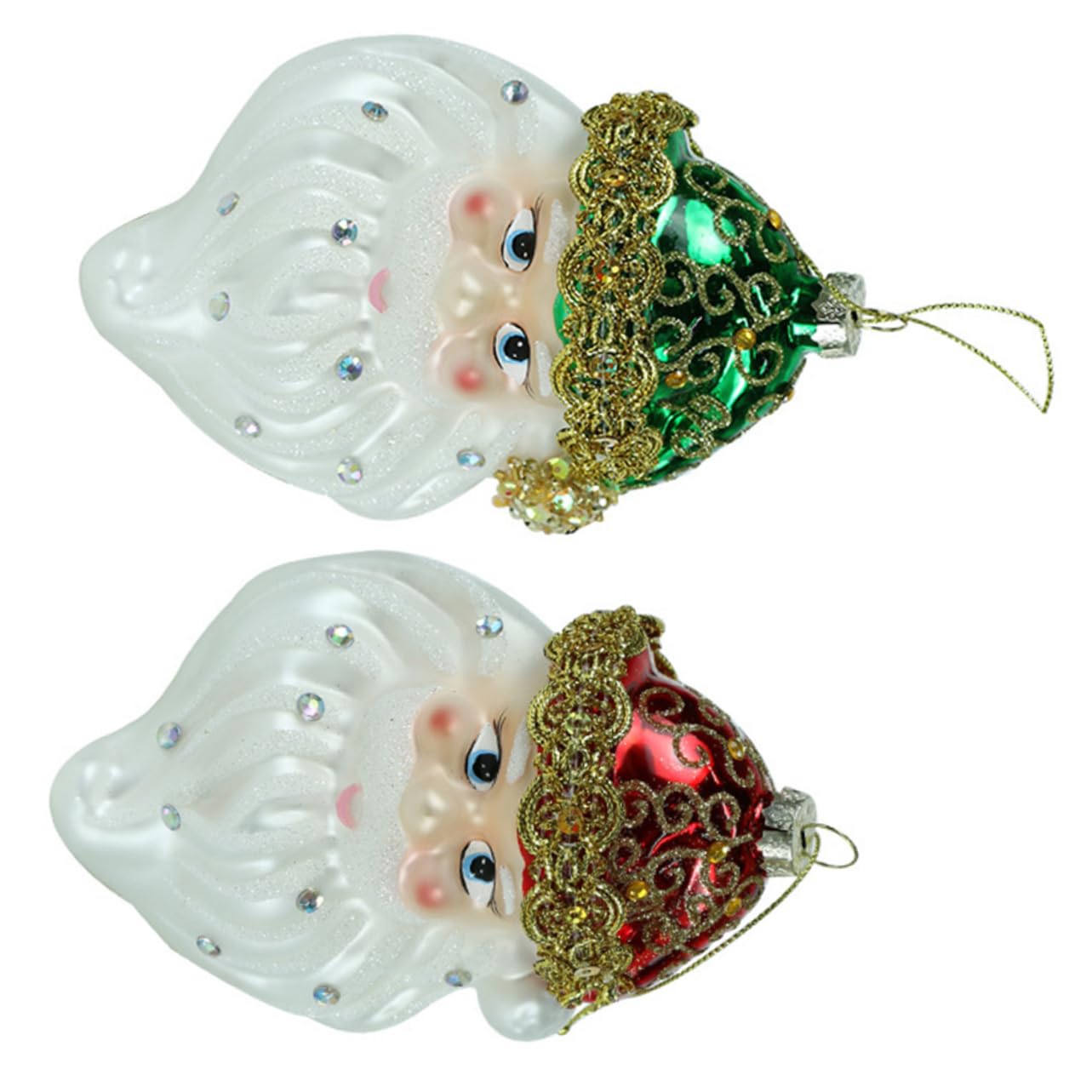 Boules de Noël suspendues Père Noël en verre | Déco sapin thème traditionnel IMIKEYA x6