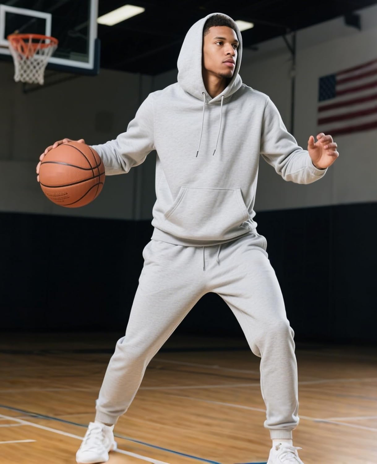 Men's Tracksuits 2 Piece Hoodie and Sweatpants Set Fleece Sweatsuits Casual Athletic Jogging Suit for Men - Image 2