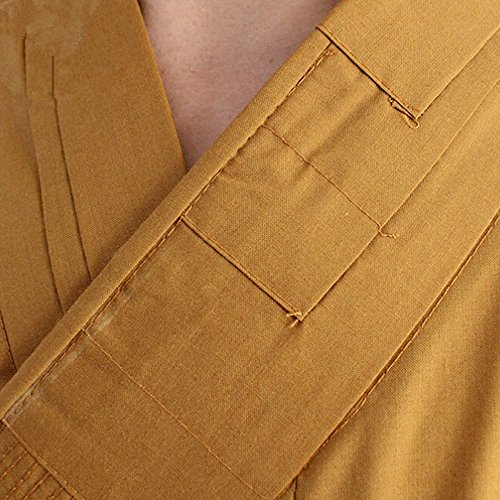 ZUODOOKU Long Cotton Kung Fu Shaolin Monk Robe Lay Master Zen Buddhist Meditation Gown XL4