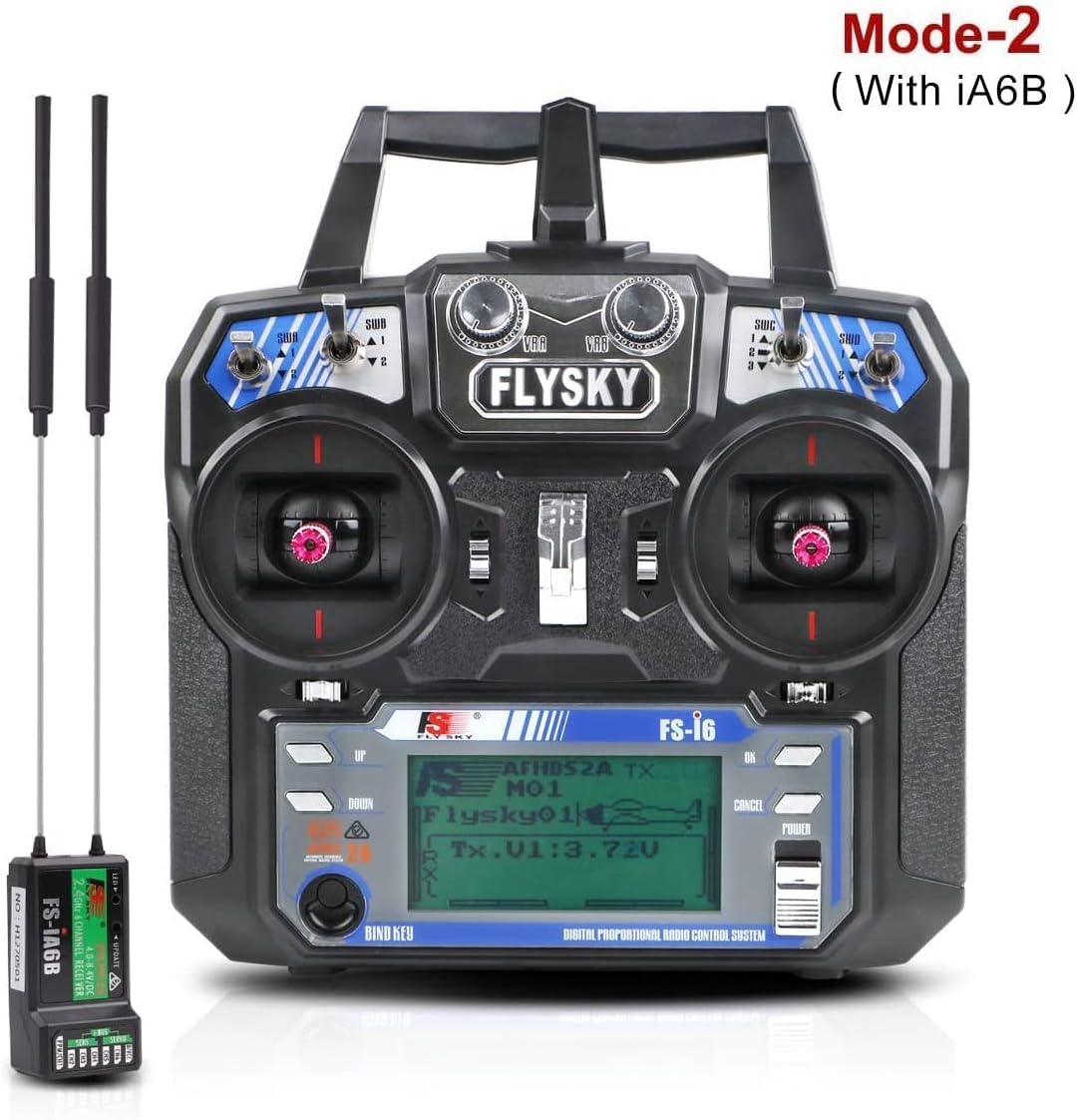 Flysky FS-i6 AFHDS 2A 2.4GHz 6CH Radio System Transmitter with FS-iA6B Receiver for RC Helicopter Glider