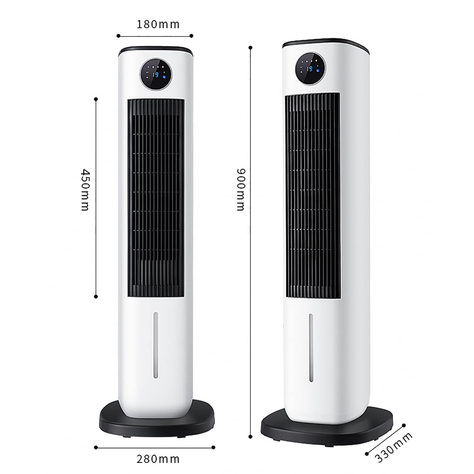 Enfriador de aire evaporativo, ventilador oscilante para interiores con control remoto, 4 modos/3 velocidades, acondicionador sin cuchillas de 35 pulgadas para dormitorio, oficina, tanque de agua de 7