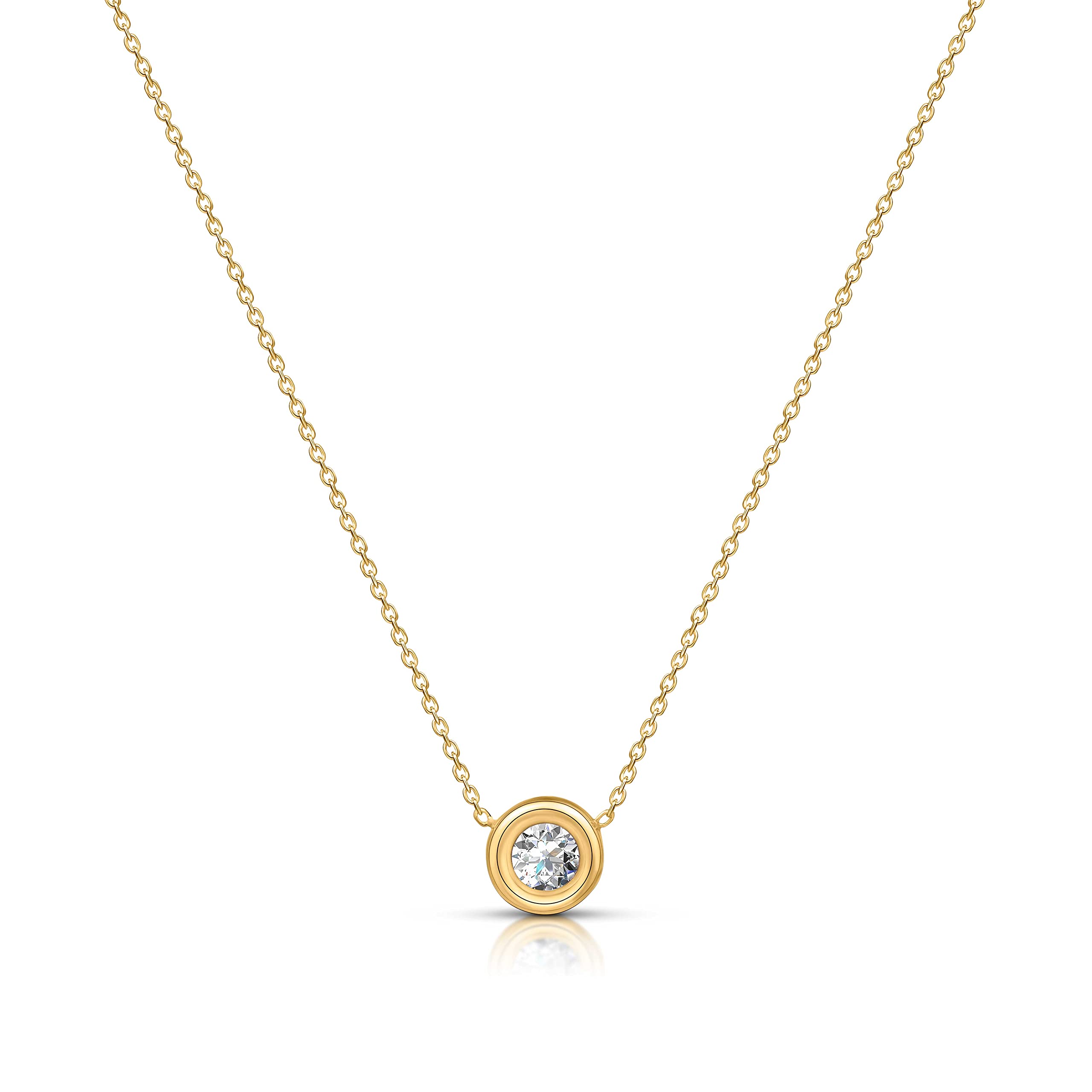 AmbertaCollar con Colgante Solitario para Mujer en Plata de Ley 925 con Circonita Cúbica AAA