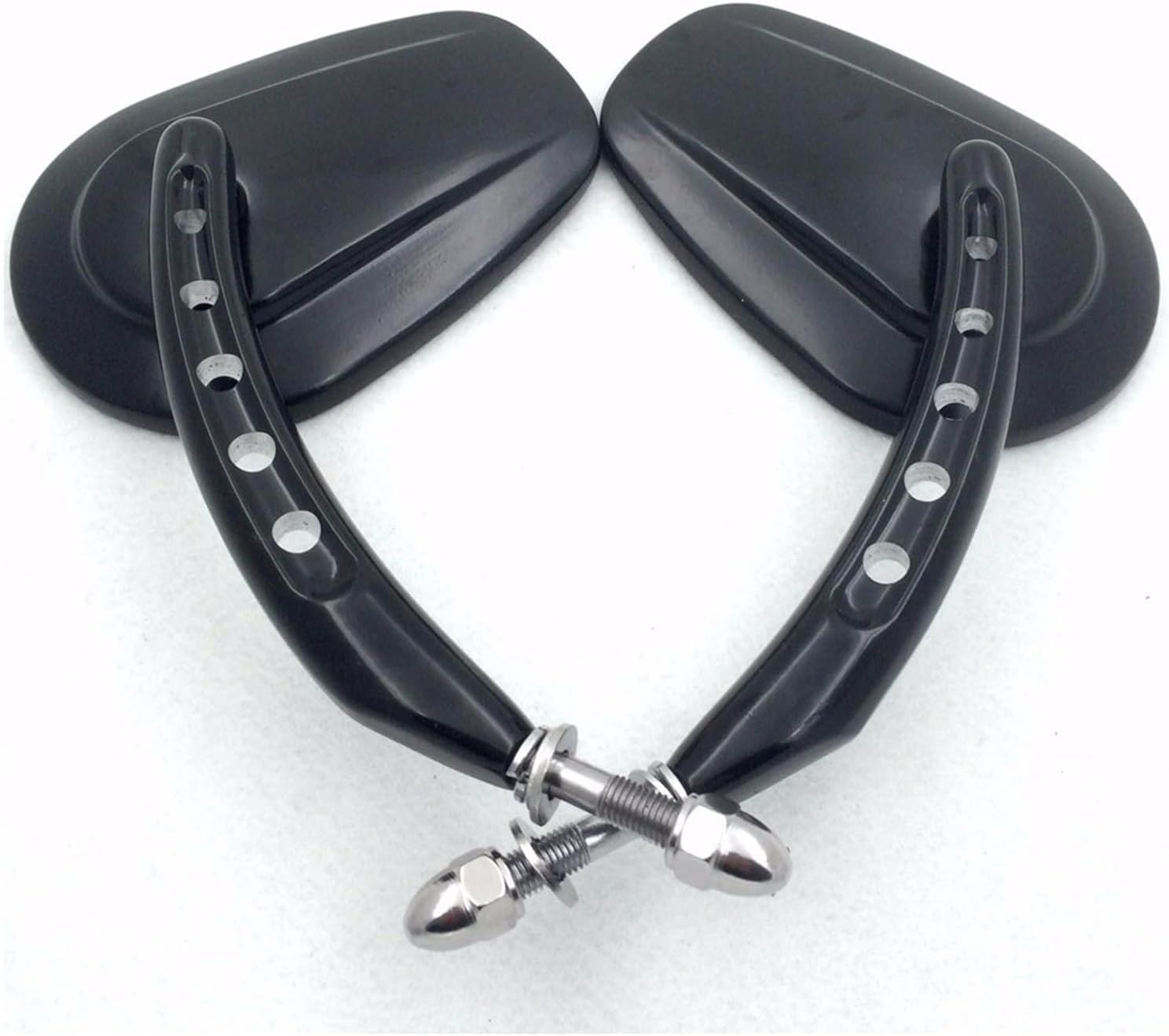 Motorcycle Parts Black Big Side Mirrors 8mm Compatible With
