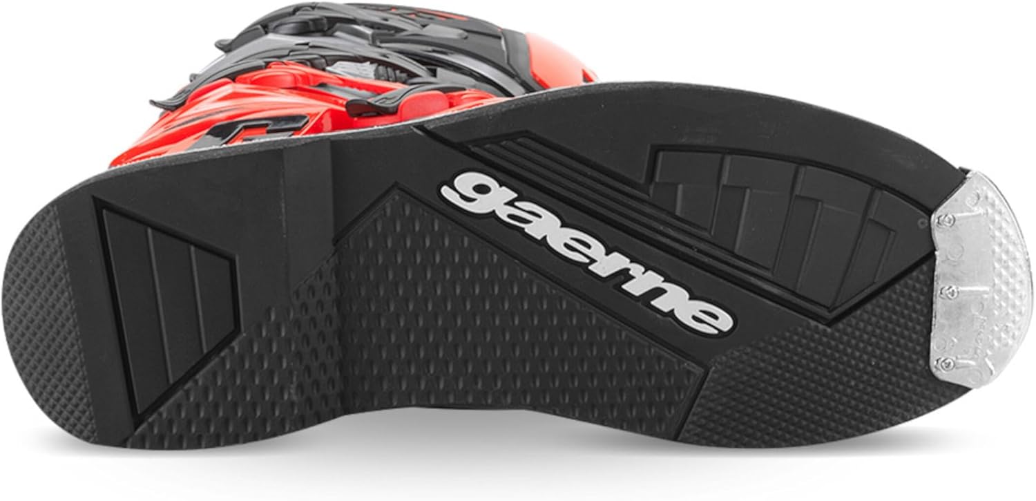 Underside view of the Gaerne SG 12 Forge Motocross Boot sole, showing the tread pattern and Gaerne branding.