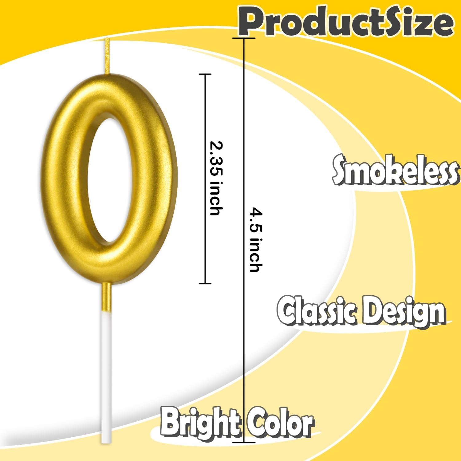 Gold 24 Candles for Cake, 2.36 inches 24th Candles for Happy 24th Birthday Decoration for Men Women Gold 24 Birthday Party Celebrations, Number 24 Candle Cake Decor image 2