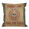 HGOD DESIGNS Throw Pillow Case Vintage Burlap Poultry Feed Sack Cotton Linen Square Cushion Cover Standard Pillowcase for Men Women Home Decorative Sofa Armchair Bedroom Livingroom 18 x 18 inch