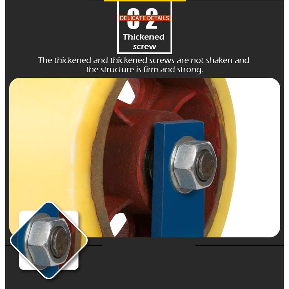 Ruedas de Alta Resistencia, Nylon con núcleo de Hierro/Ancho 70 mm Carretilla universales / 1000 kg de Carga/Placa Inferior de 130 * 130, Cuatro cargadas
