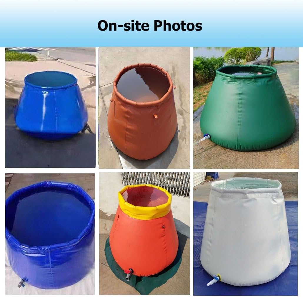 Large Capacity Foldable Emergency Water Storage Soft Bag, 100-5000L PVC Round Portable Water Bladder Containers Tank Barrel(A,1x0.7x0.8m/400L/105.7Gal)