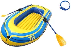 UGPLM Conjunto de caiaque inflável, PVC super, para lagos, rios, lagos, 4 câmaras de ar, bote flutuante, para crianças, adultos e