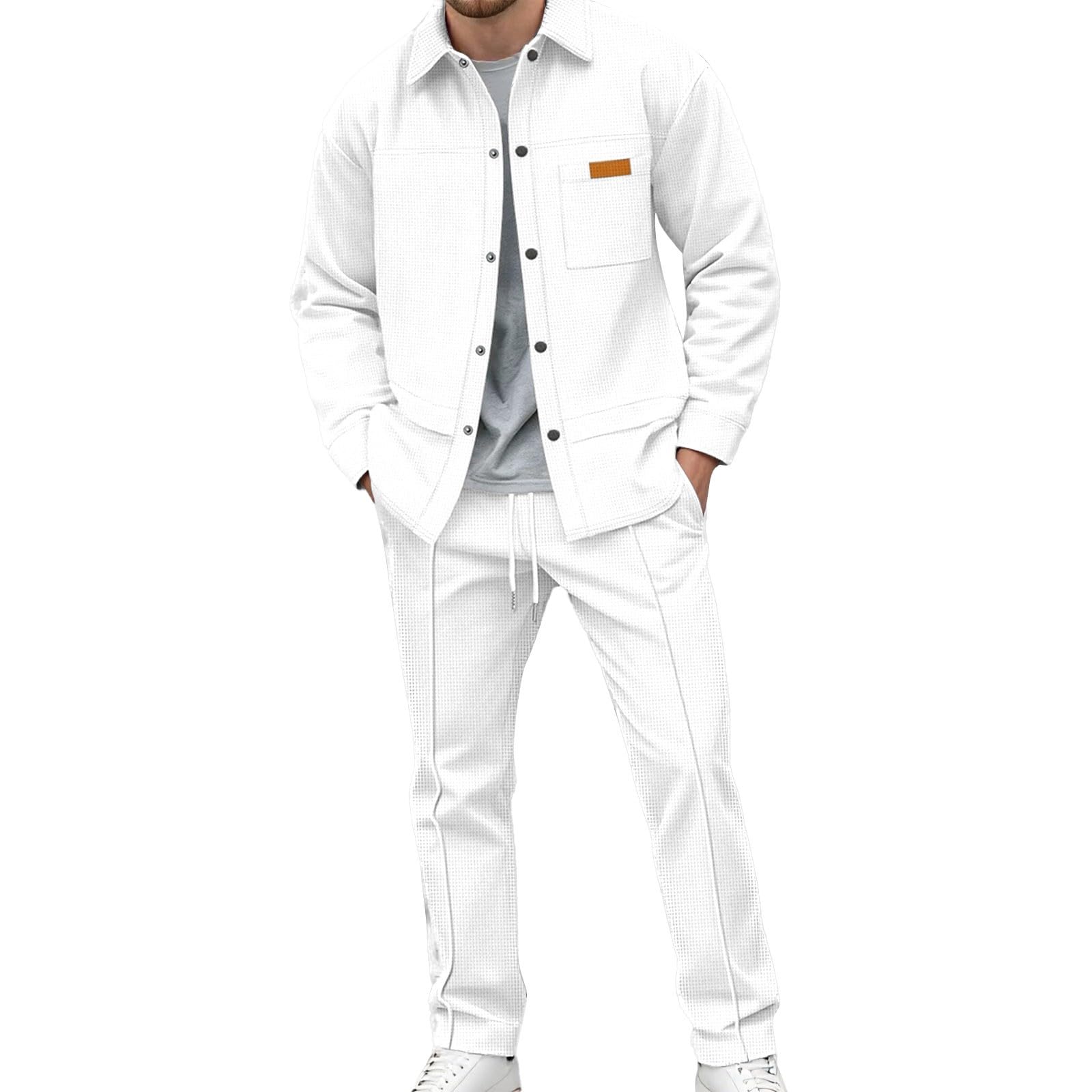 Conjunto genérico de 2 piezas para hombre de algodón camiseta corta cuello redondo manga corta verano casual transpirable suave cómodo ocio vacaciones playa deporte moda A68