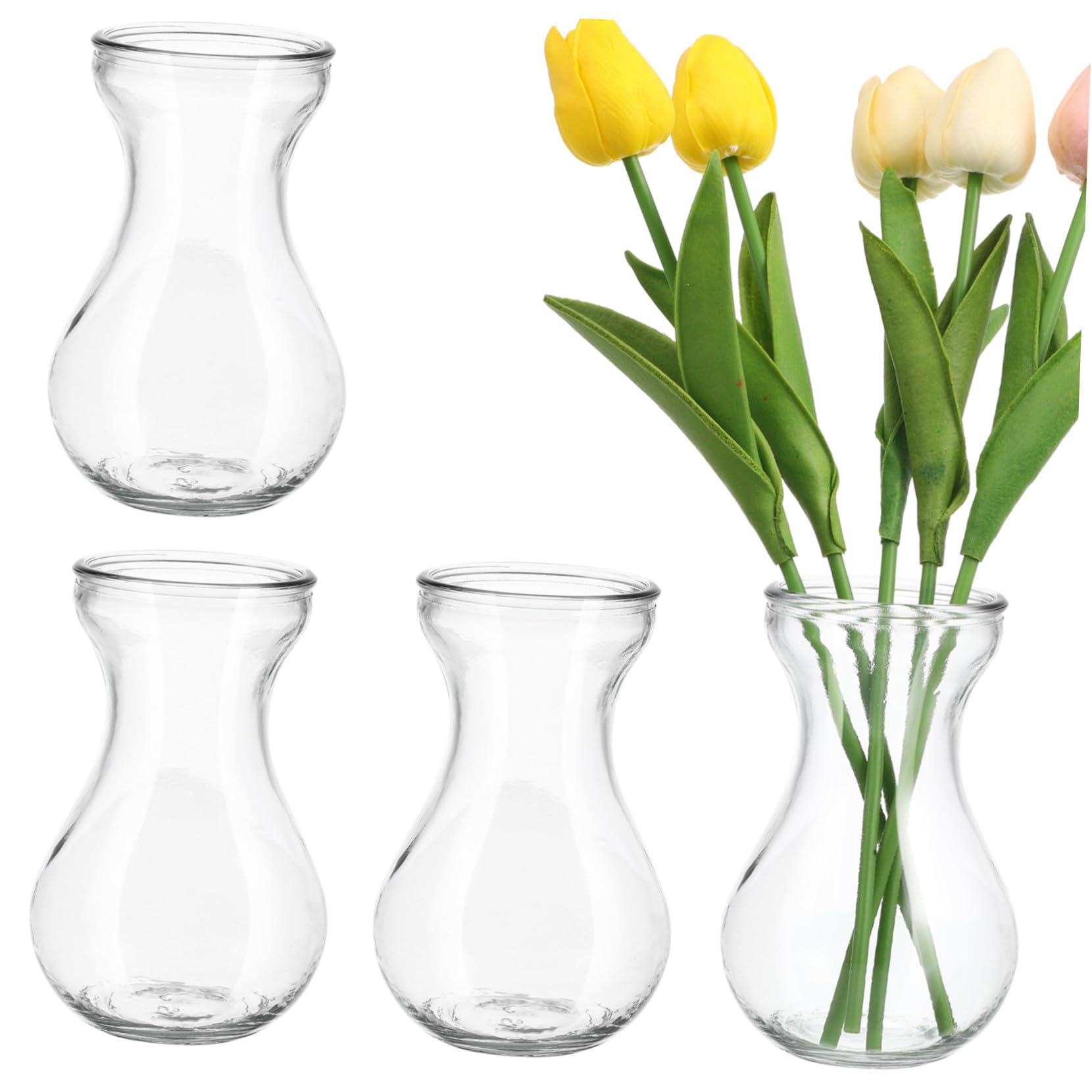 Vase à Fleurs en Verre 4 Pièces, Décoratif, Style Simple Chic