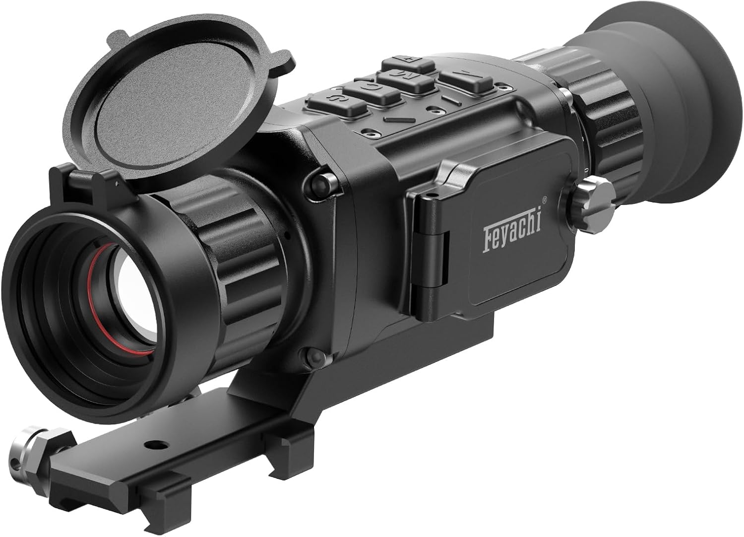 Feyachi Thermal Imaging Rifle Scope 1300-Yard Detection Range Rechargeable Battery 12-Hour runtime IPX7 Waterproof Rating Thermal Night Vision Scope with 6 Color Palettes for Hunting
