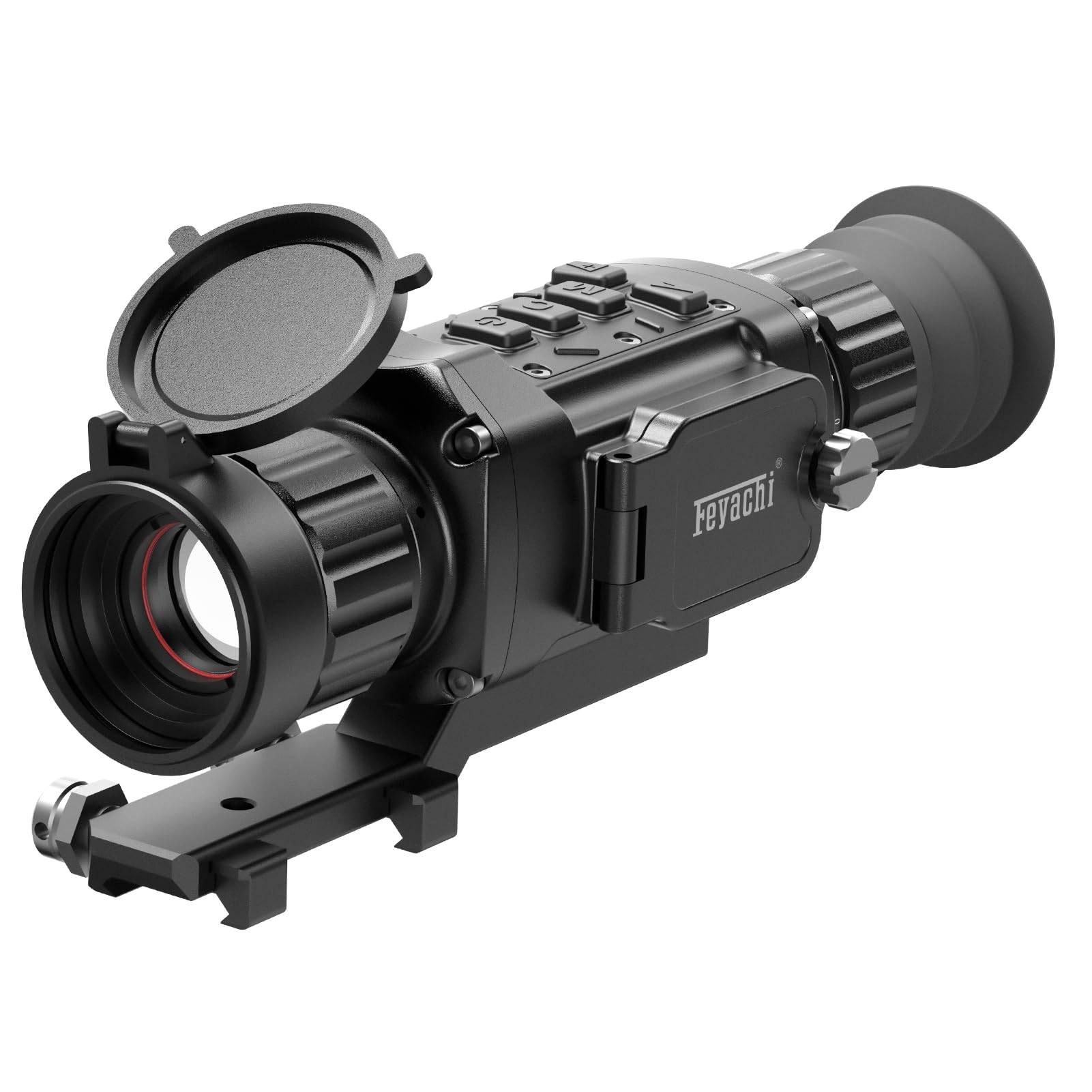 Feyachi Thermal Imaging Rifle Scope 1300-Yard Detection Range Rechargeable Battery 12-Hour runtime IPX7 Waterproof Rating Thermal Night Vision Scope with 6 Color Palettes for Hunting