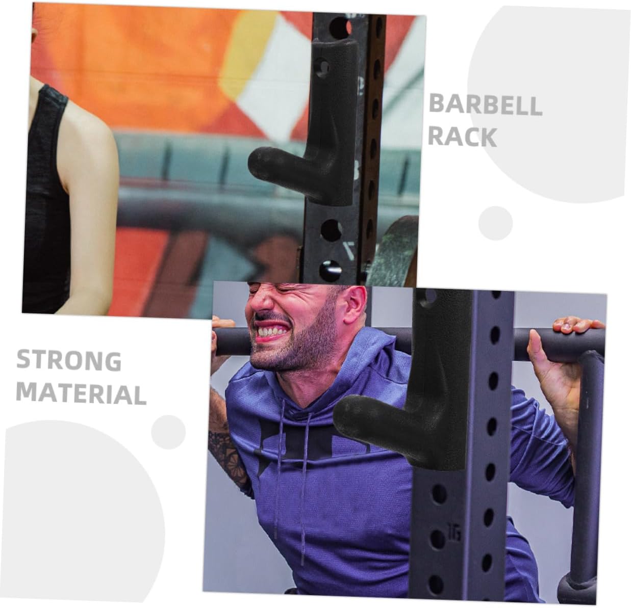 6pcs Barbell Plate Rack Vertical Weight Holder Heavy Duty Wall Mounted Barbell Holder Stand Gym Storage Hangers for Home and Commercial Strength Training