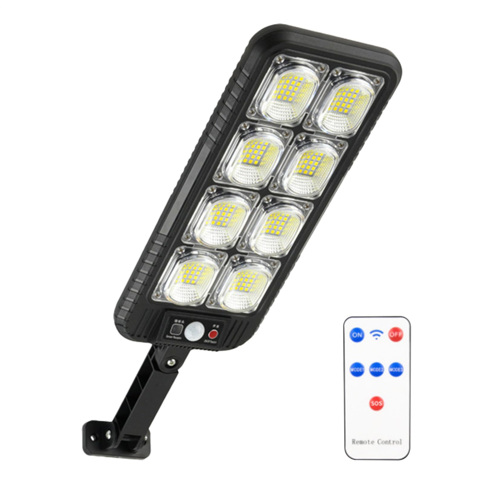 Outdoor Solar Flood Light - 5.5V 2.5W ABS Waterproof Street Lamp, LED Motion Sensor Security Light, Rechargeable Remote Control Wall | Automatic Dusk to Dawn Lighting for Roadway Garage Backyard