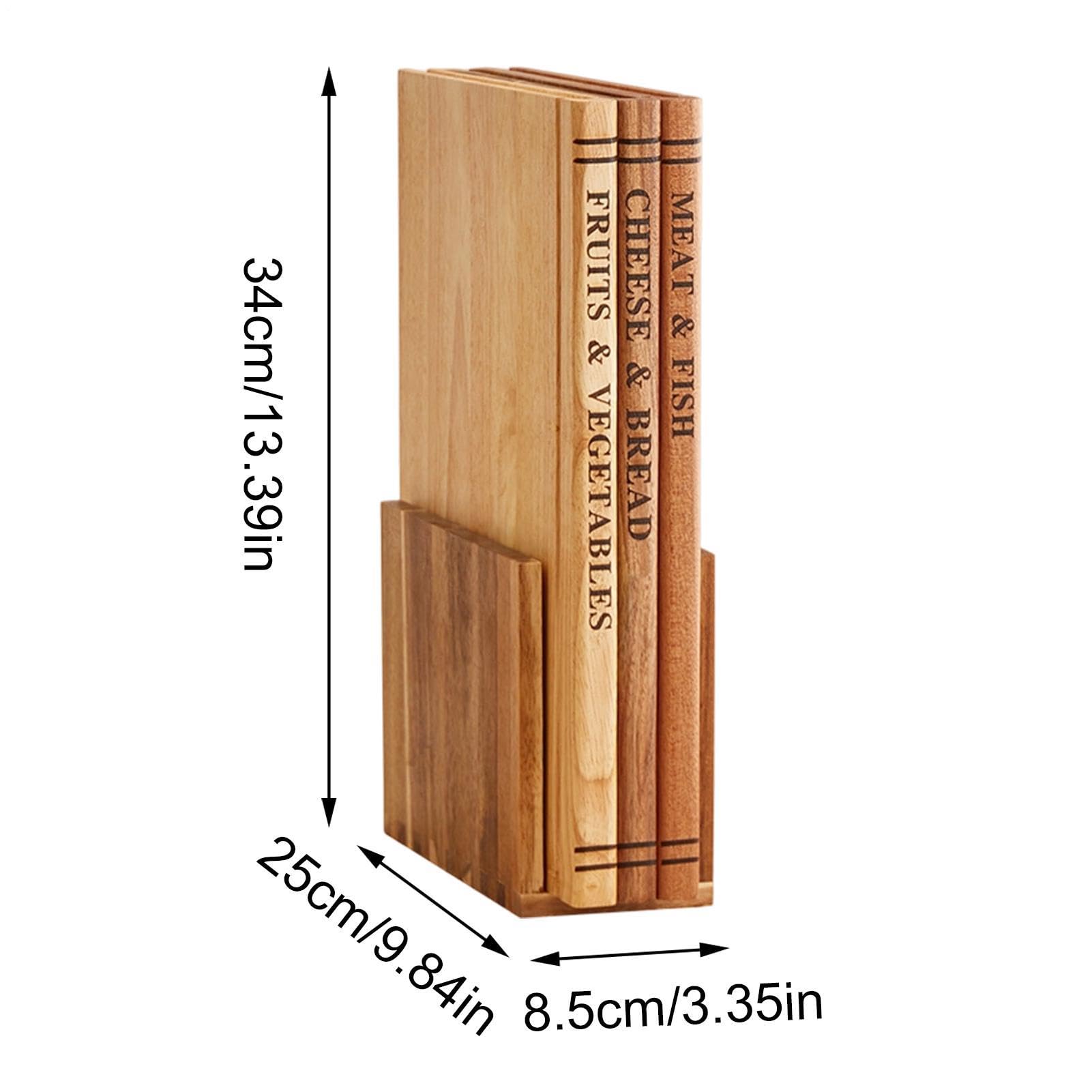 Juego de tablas de cortar de libros, 3 piezas, herramienta decorativa para cortar | Tabla de cortar de madera para verduras crudas, pan, pastelería, sushi, carnicería, hogar, camping, picnic