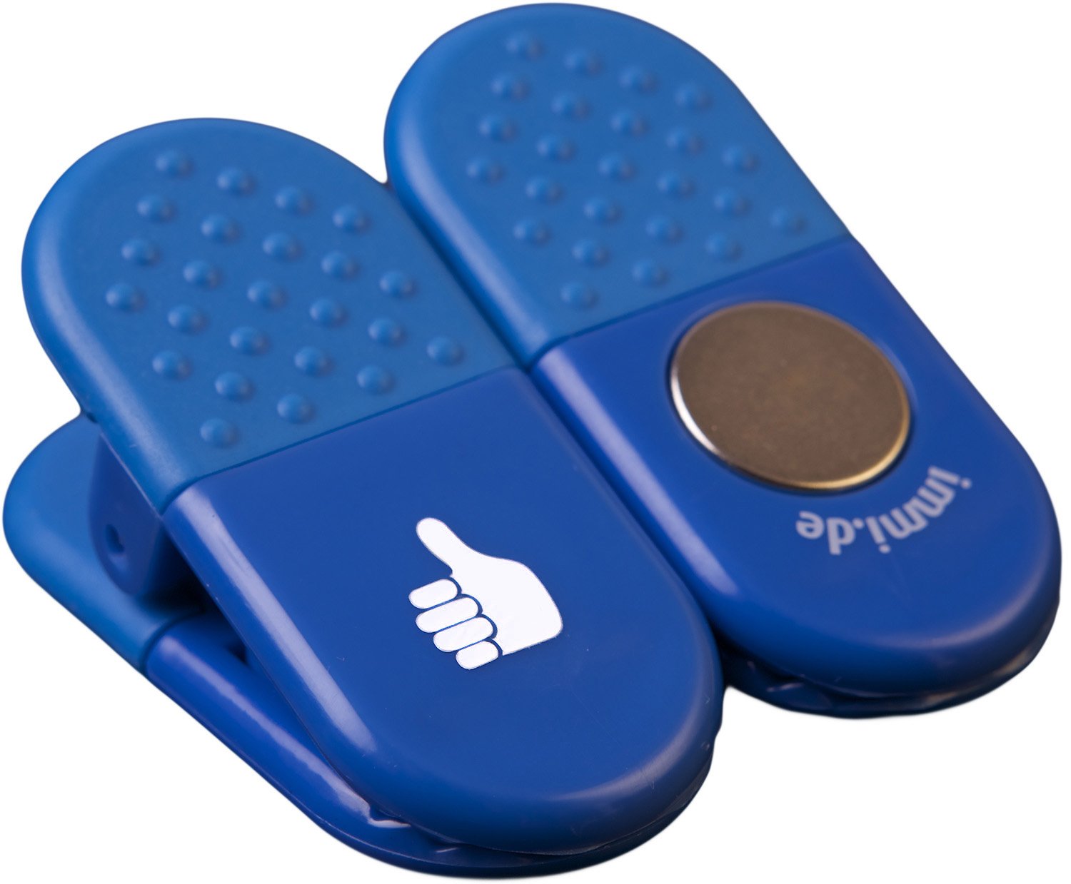immi 5 Küchen Tütenklammern Magnet-Clips in Blau mit Daumen hoch Danke-Zeichen
