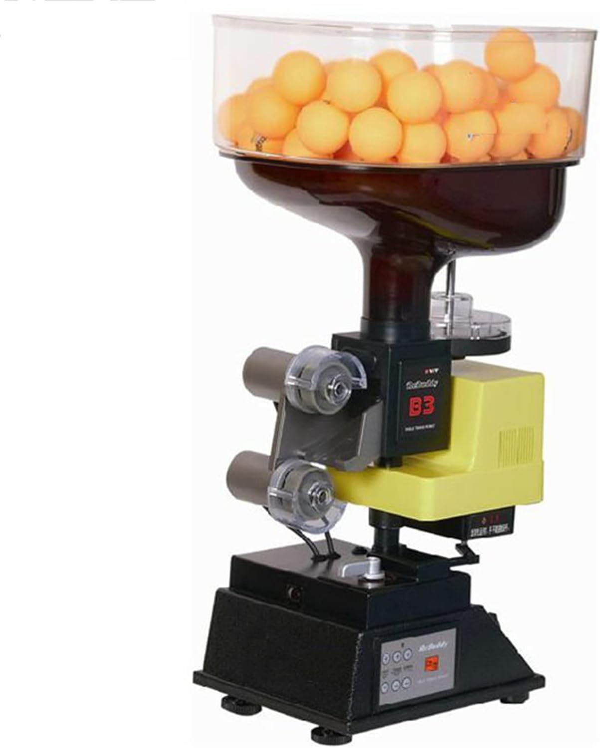 Table Tennis Robot Automatic Table Tennis Exercise Machine Table Tennis Robot Training Machine with Remote Control, Indoor and Outdoor Training,Yellow