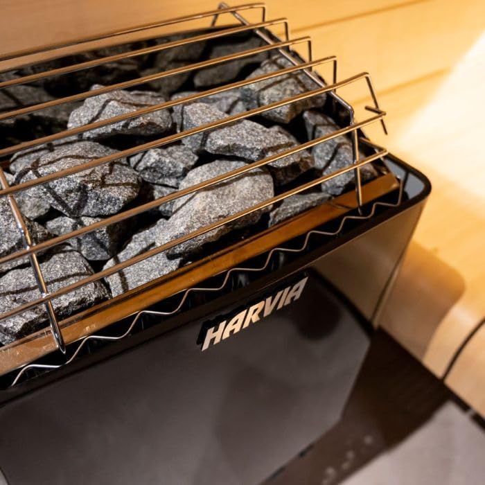 Harvia KIP80W, KIP Series 8kW Sauna Heater, Black Series Xenio CX170 Control (Sauna Stones Inlcuded)