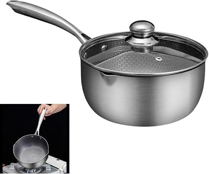 Small Frying Pan, Non-Stick Frying Pan, Deep, With Lid, 7.9 / 8.7 / 8.7 inches 18 / 20 / 22 / 24 cm, Stainless Steel Frying Pan, Fluorine-free, Lightweight, Easy to Clean, Suitable for All Heat