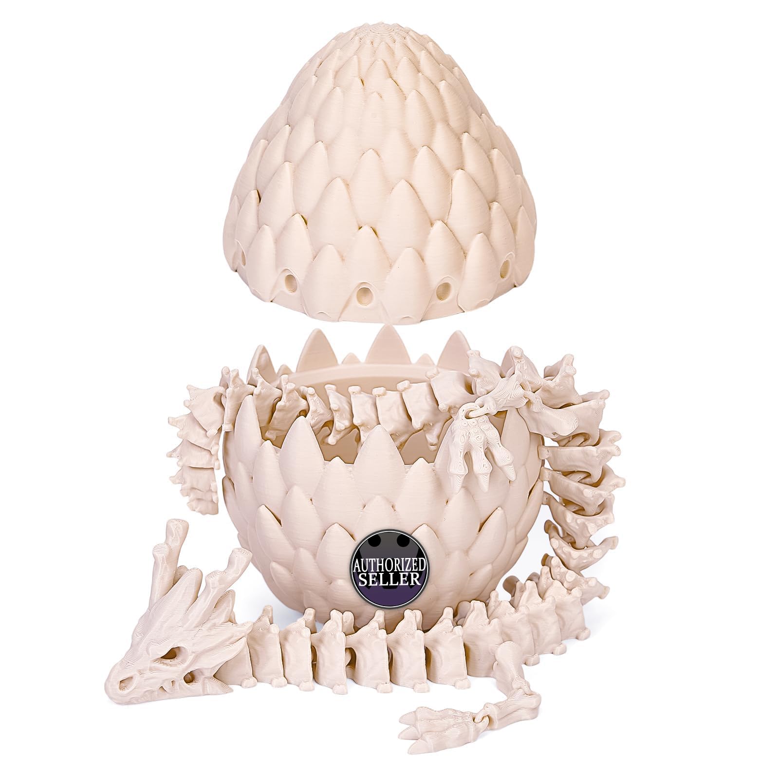 Merrwon 3D-Gedruckter Drache (28,5 cm) mit Drachenei – Ostern Spielzeug und Deko, Ostergeschenke Kinder, Skelett