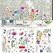 Produktbild Fensterbilder Frühling Selbstklebend Fensteraufkleber Fenstersticker Blumen Libellen Fensterdeko Anti-Kollision Deko Fensterfolie Fensterbild für Kinderzimmer Kinder Party Zubehör