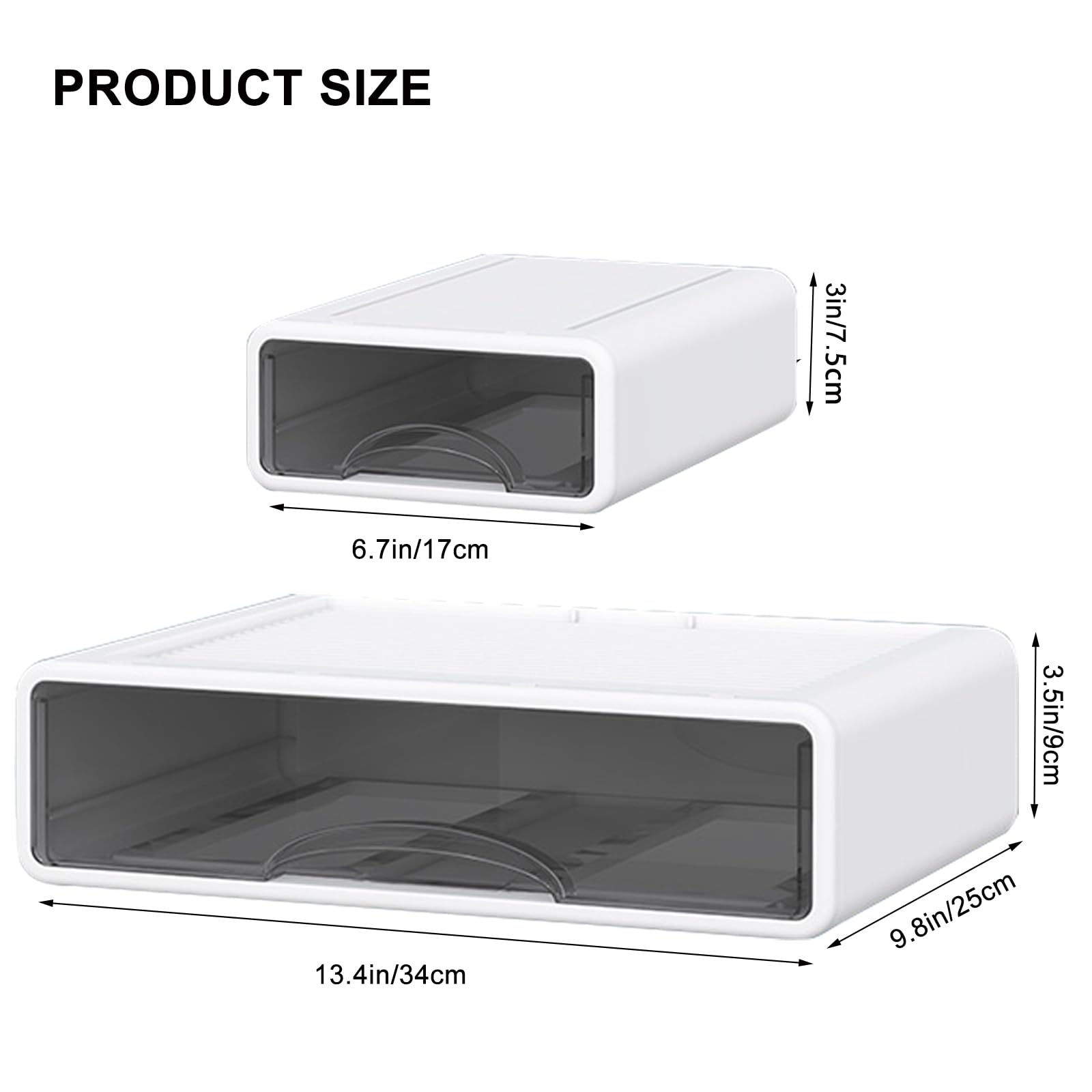 3 Tier Stapelbar Büro Organizer mit 4 Schubladen, Multifunktionaler Lagerung für Schreibtisch, Bad und Make-up Organisation Zubehör in Weiß