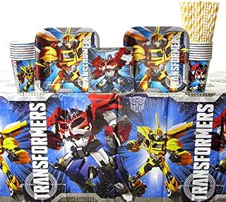 Transformers Party Supplies Pack for 16 Guests | Transformers Plates and Napkins Set