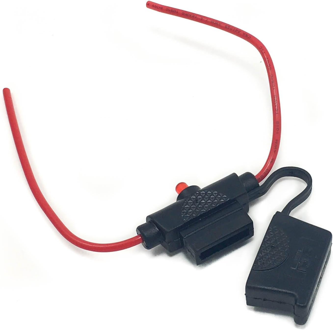 ATO/ATC Fuse Holder with LED Indicator 16 Ga Red Wire Automotive