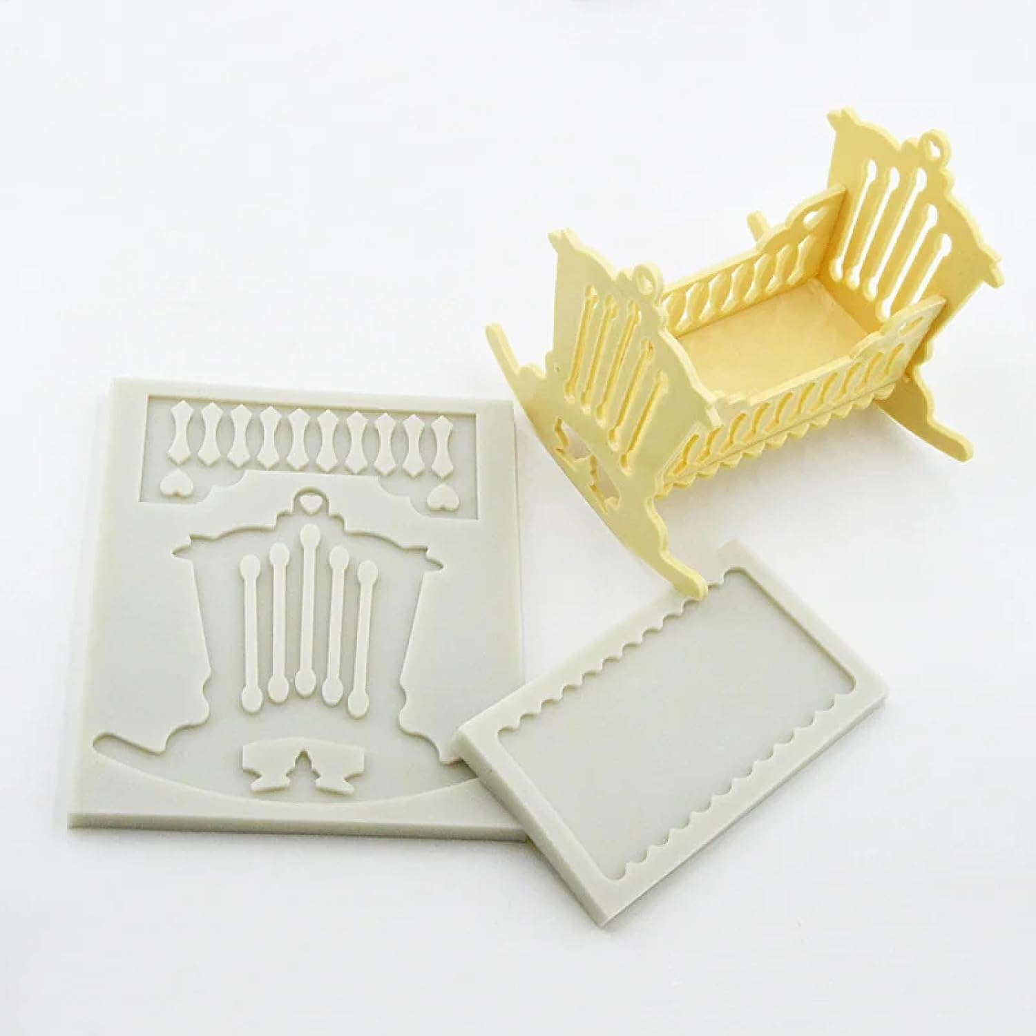 Silicone Making Mold,Fondant Mold,15x13x0.6cm Baby Shaker Lace Resin Silicone Mold for Baking Decoration Tool Birthday Chocolate Cake Dessert Fondant Moulds Accessories