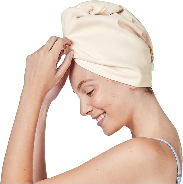 Dock & Bay Turban Hair Towel - For Home & the Beach - Super Absorbent, Quick Dry - Bali Beige, One Size
