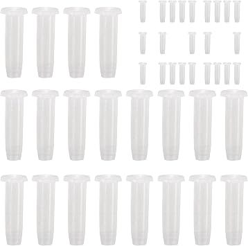 Badminton Racket Grommet Set - 100 Pieces Clear White Nylon String Sleeves | Single & Double Hole Mixed Design for Replacement and Repair |