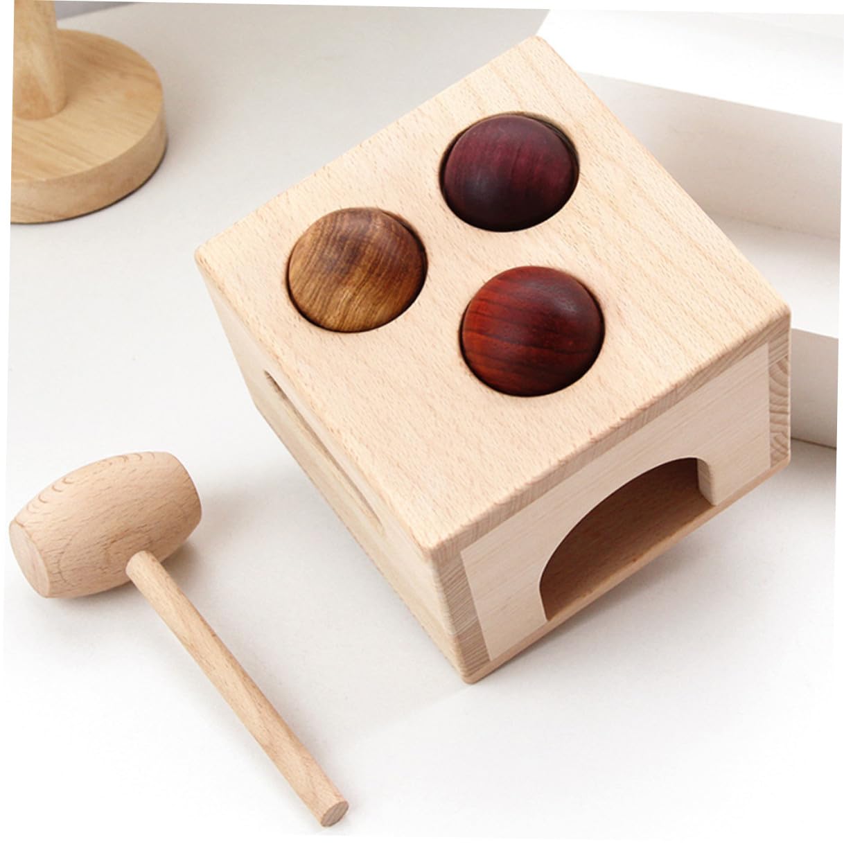 Giocattolo Educativo in Legno Scatola Palline da Battere per Bambini, Migliora Coordinazione Mano-Occhio, Set per Gioco Interattivo e Apprendimento