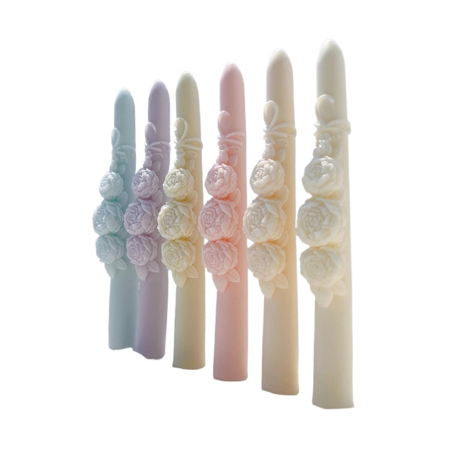 Moule à Bougie Moule à Bougie Conique en Silicone de 21,5 cm de Haut, en Forme de Rose, en Forme de Pilier, en Forme de Fleur, en Forme de Colonne, en Forme de Spirale, en Cire de soja