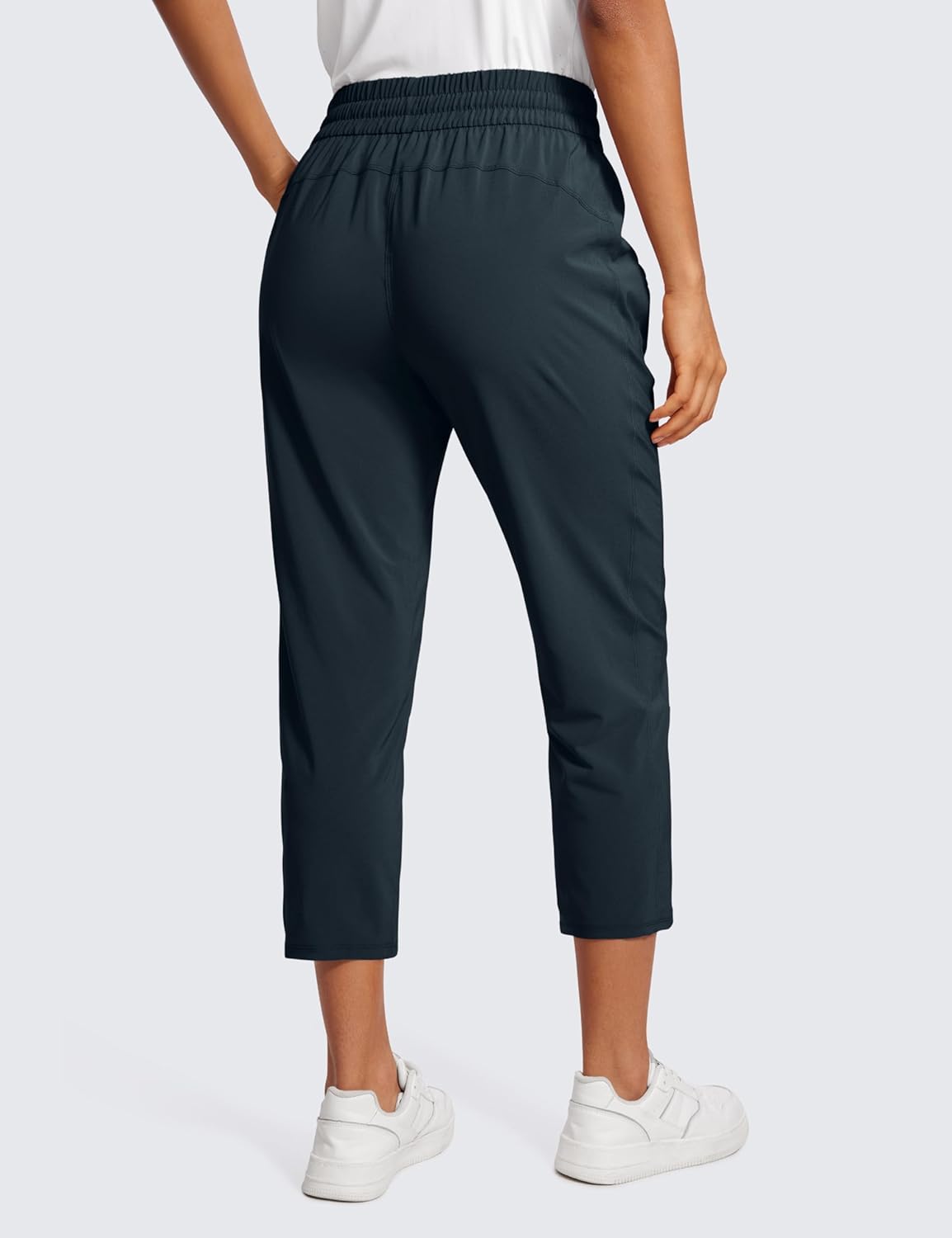 CRZ YOGA Lightweight Capri for Women 23" Cropped Casual Lounge Work Athletic Travel Pants with Pockets Quick Dry Summer - Image 2