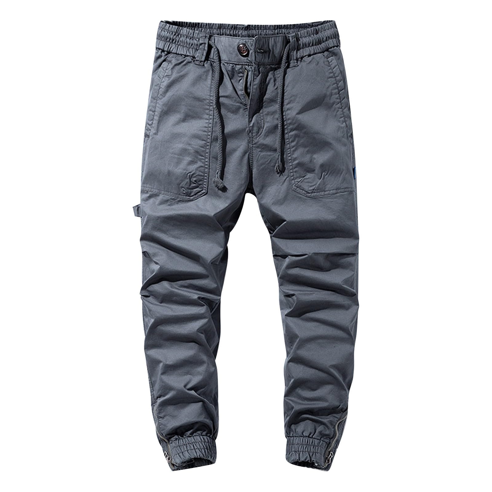 Pantalones cargo de algodón para hombre, pantalones largos holgados, pantalones largos de ocio, pantalones largos casuales para correr, pantalones chinos elásticos, pantalones cargo de ajuste