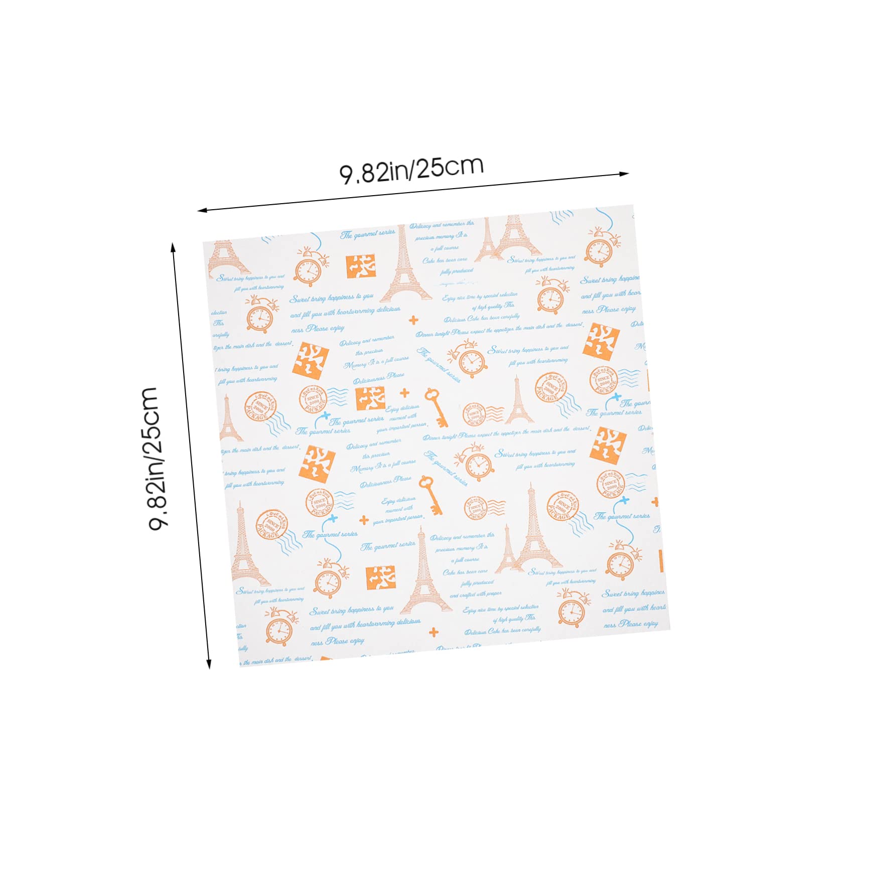 NAMOARLY 22x22cm Chips Wraps Oil-proof Food Packing Paper Paper Sheets for Restaurant