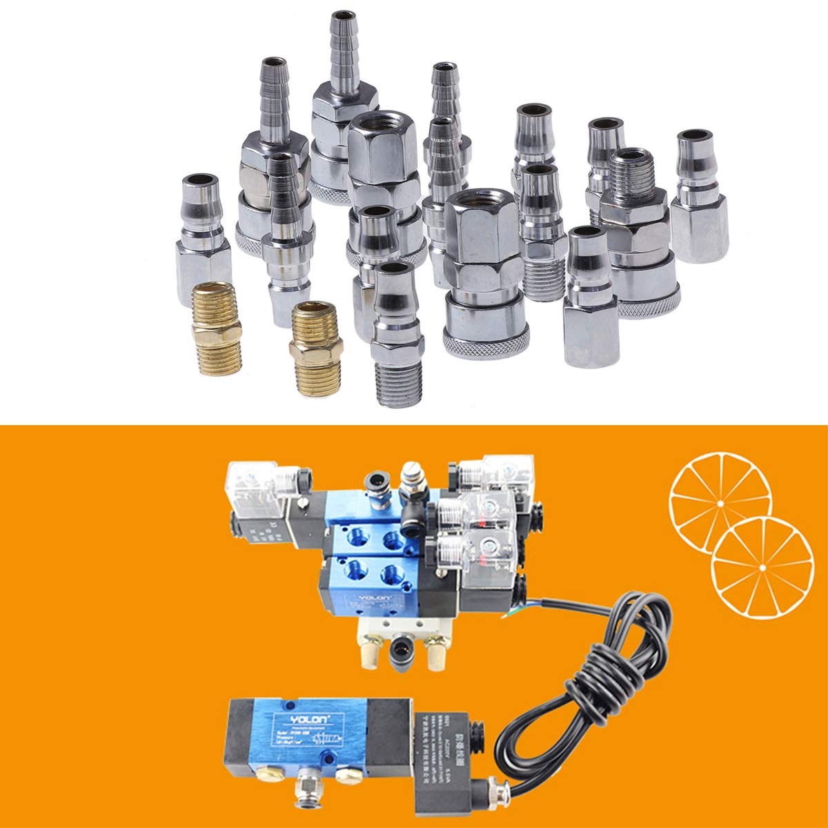 18 Pcs Compresseur Raccord Accouplements Connecteur Kit De Joint 1/4 Pouce Conduite d'air Tuyau Relâche Mâle Femelle Outil À Air