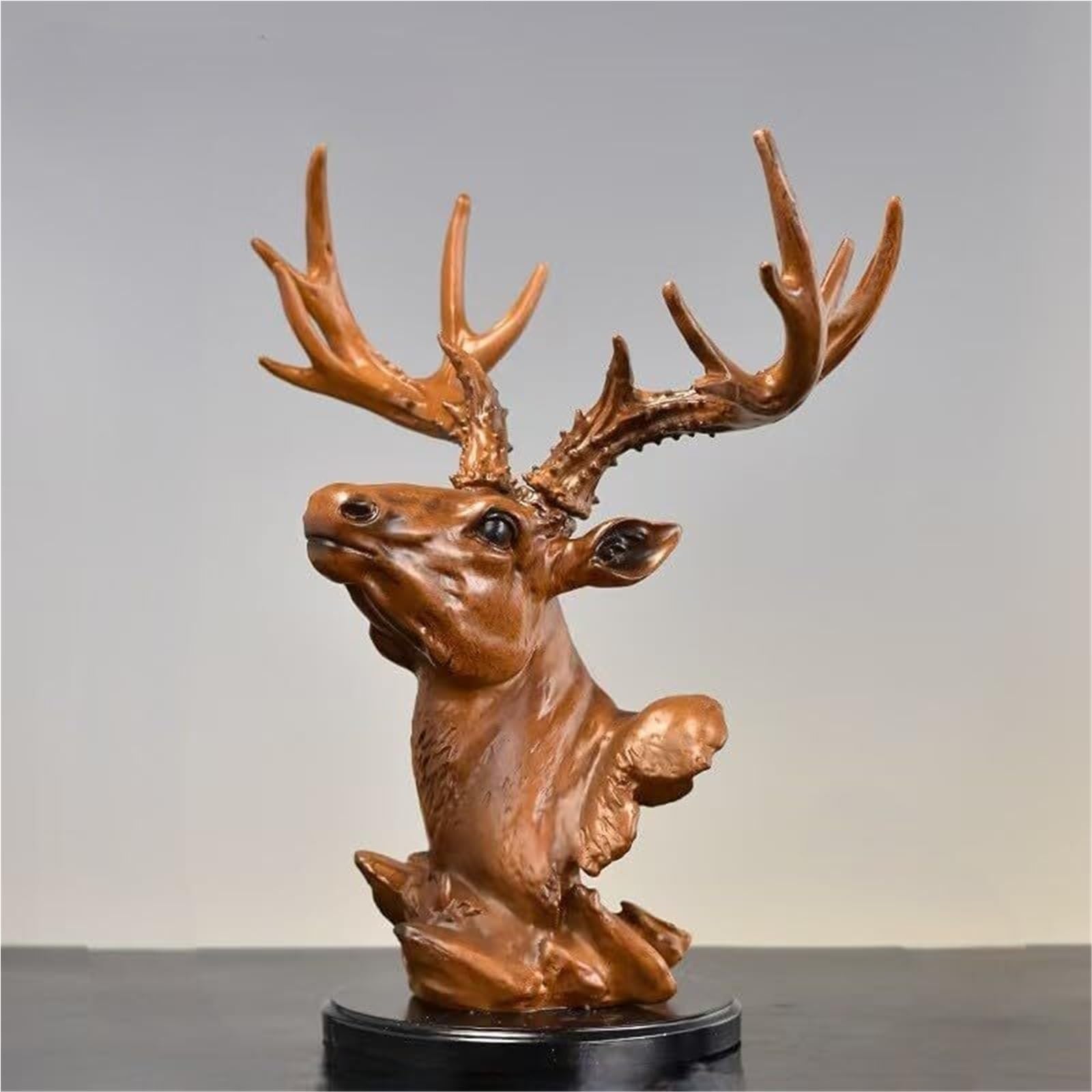 Fajne rzeczy do postawienia na półkach Statua artystyczna Dekoracja na biurko Łoś Żywica Figurka łosia Symulacja Rzeźba głowy jelenia Biuro w domu Ozdoby do szafek w salonie Wystrój pokoju Estetyczny