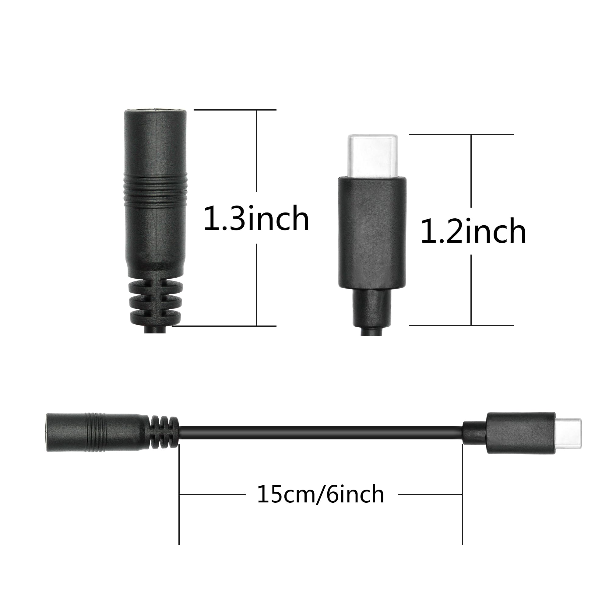 Amazon.co.jp: ショートDC 3.5mm x 1.35mm - USB C電源コード 6