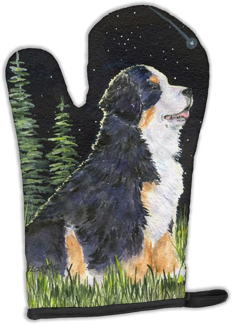 Caroline's Treasures SS8468OVMT Starry Night Bernese Mountain Dog Oven Mitt Heat Resistant Thick Oven Mitt for Hot Pans and Oven, Kitchen Mitt Protect Hands, Cooking Baking Glove