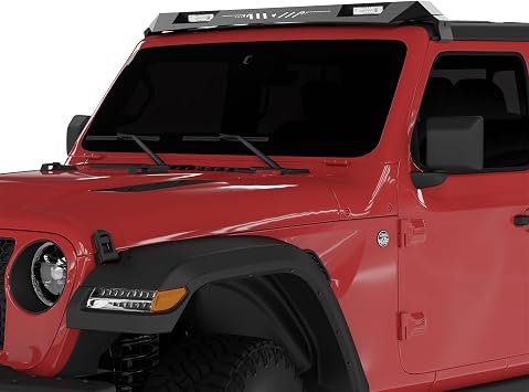 Top Roof Rack Crossbars with 2 x 39W LED Lights Compatible with Jeep Wrangler JL JK Gladiator JT 2007-2024 (2/4 Door Hardtop), Heavy Duty Black Crossbar Roof Rack Cargo Basket Luggage Carrier