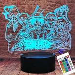 LOUHH One Piece Night Light - 3D LED Intelligent Remote Control 16-Color One Piece Lamp for Children's Room Decoration and Holiday Gifts