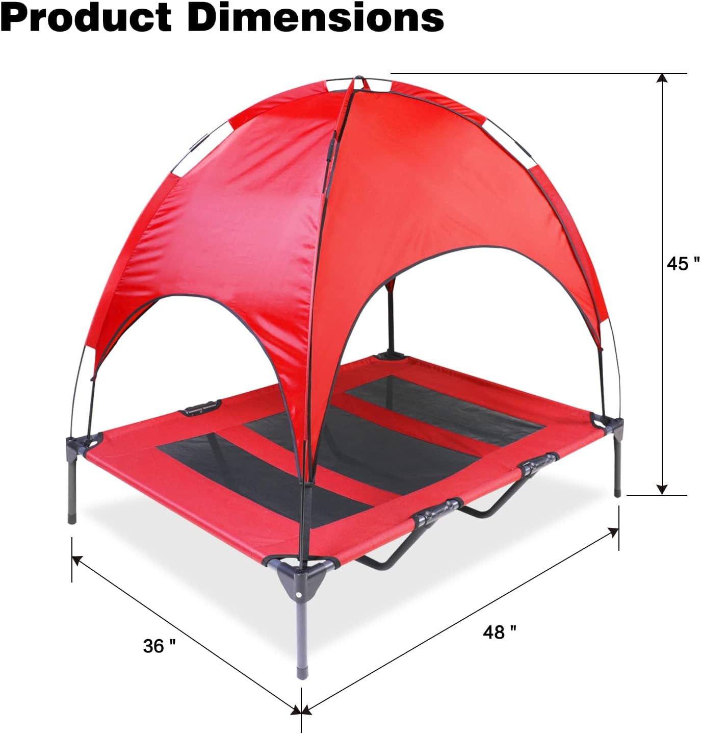 HLong Elevated Pet Cot, Portable Raised Dog Bed for Indoor Outdoor Use,1 Replacement Cover, XL, Red : Pet Supplies