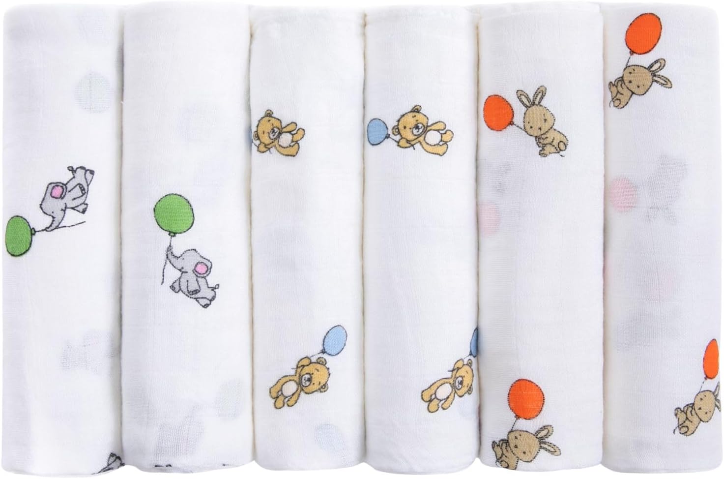 Baby Muslin Cloths, 6 Pack 70cm x 70cm – Extra Soft Cotton Muslin Cloths for Baby – Absorbent, Breathable & Gentle Muslin Squares for Newborns, Swaddle Blanket