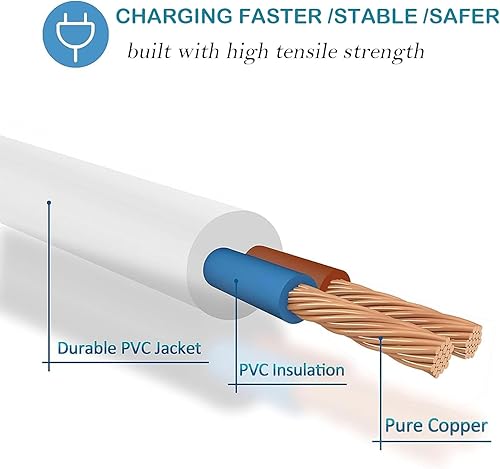 Miniatura 7 de Cable de carga magnético USB DC de 2.7 pies de repuesto para juguetes recargables, masajeadores cepillo de dientes eléctrico (0.236 in)