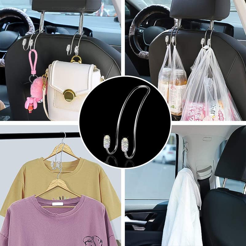 Gancio per poggiatesta auto, 2 pezzi, gancio per la conservazione dell'auto, supporto per borsa per auto, poggiatesta per auto, gancio per sedile dell' auto, gancio per sedile posteriore, gancio per