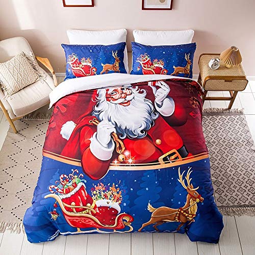 Parure de lit motif dessin animé de Noël avec housse de couette