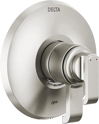 Miniatura 6 de Delta Faucet Tetra Serie 17 Lumicoat T17089-PR - Kit de moldura de válvula de ducha cromada de doble función, mango de ducha, kit de molduras de